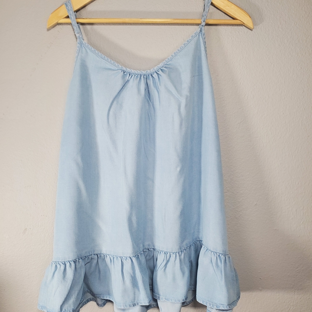 A.n.a blue top. XL, with spaghetti straps